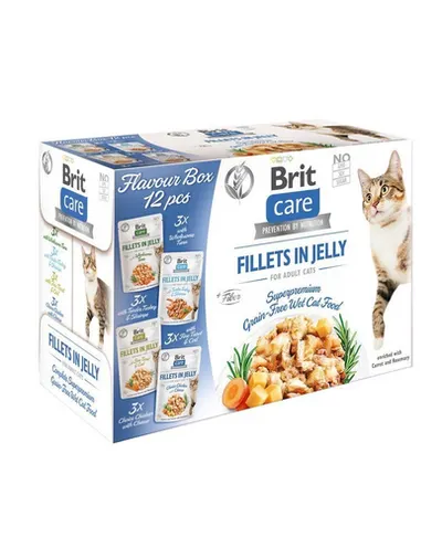 BRIT Care Cat Fillets in Jelly Mix 24 x 85 g pachet mixt hrană umedă pisici, fileuri în jeleu
