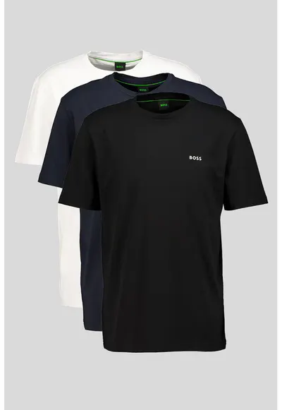 Tricou regular fit cu logo - Alb/Negru/Bleumarin