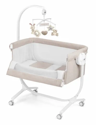 Patut Cullami Gri co-sleeper 2 in 1 cu laterala culisanta, inaltime reglabila, 2 roti cu frana, standard European EN1130, EN16890