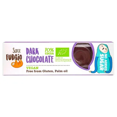 Baton de ciocolata neagra bio 40g Super Fudgio