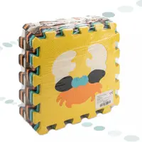 Covoras puzzle din spuma pentru copii Ikonka Cute Animals, compus din 9 piese, in husa cu fermoar