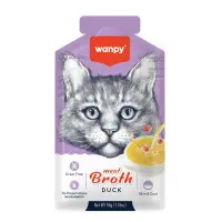 WANPY Meat Broth, Rață, plic hrană umedă pisici, (supă), 50g
