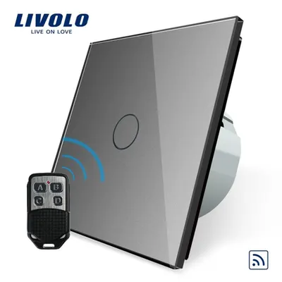 Intrerupator simplu, wireless RF + telecomanda tip breloc Gri