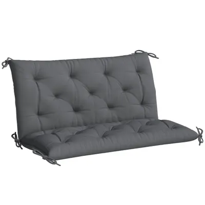 Outsunny Pernă de Grădină Modernă pentru Ședere în Exterior cu 6 Curele, Pernă Căptușită din Bumbac și Poliester, pentru Canapele Balanțe Bănci, 100x98x8 cm, Gri Închis | Aosom Romania