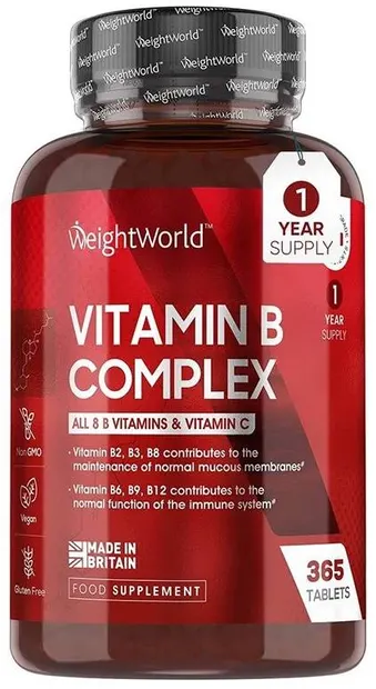 Vitamin B Complex & Vitamin C, 365 tablete, Weight World