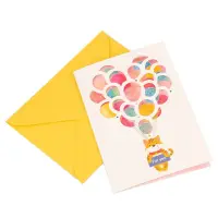 Felicitare decupată model baloane cu plic galben - Default Title