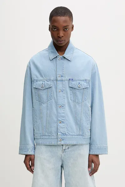 HUGO Blue jachetă pentru bărbați, din denim Kirkby