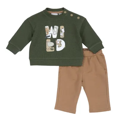 Costumas bluza si pantaloni bebe Chicco, Maro cu albastru, 00847-69MFCO