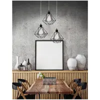 Lampa suspendata PIETRA Negru Metal LED E27 3x12W IP20 Fara bec