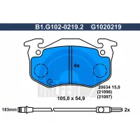 Set placute frana, frana disc GALFER B1.G102-0219.2