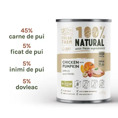 Fresh Farm Coarse pate with chicken, pumpkin, apples and herbs 400 gr