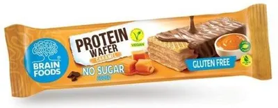 Batoane proteice vegane, caramel, 40 g, Brain Foods