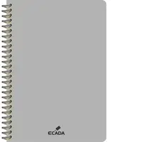 Caiet A4 80 file romana, spira, coperta plastic, ECADA, culoare gri