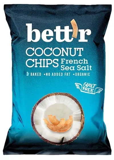 Chipuri de cocos cu sare de mare franțuzească, 40 g, Bett'r