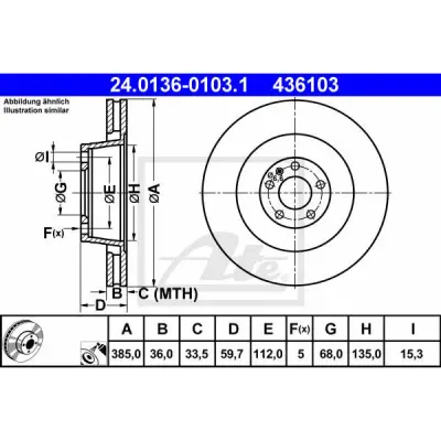 Disc frana ATE 24.0136-0103.1