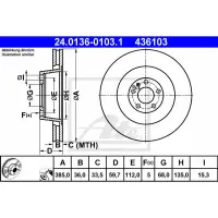 Disc frana ATE 24.0136-0103.1