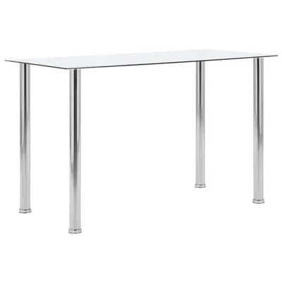 vidaXL Masă de bucătărie, transparent, 120x60x75 cm, sticlă securizată
