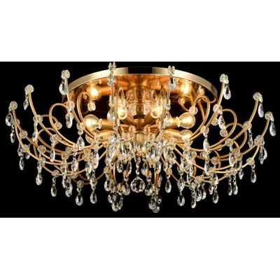 Candelabru Diamant Crystal Lucia,8 becuri dulie E14, 230V,D.74cm, H.27 cm,Auriu