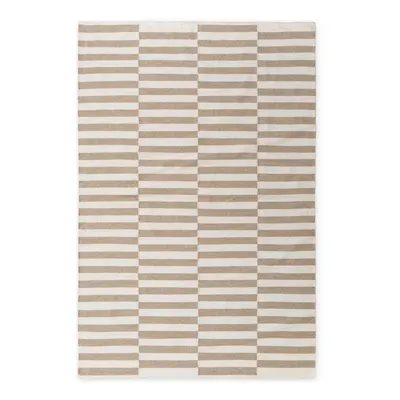 Covor alb/maro deschis reversibil/țesut manual din lână 200x300 cm Vika – Hanse Home