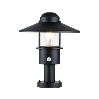 Pitic pentru exterior Klampenborg 1 Light Pedestal with PIR – Black