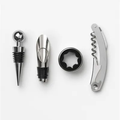 Set de accesorii pentru vin din oțel inoxidabil The Essentials Wine Tools – Printworks