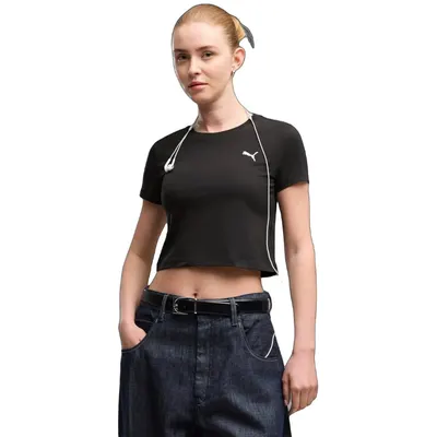 Tricou femei Puma Wardrobe Ess Baby Tee, Negru