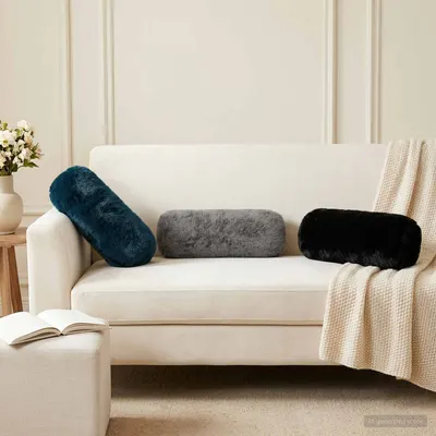 vidaXL Husă pentru pernă 2 buc. HEERLEN Gri închis Ø 15 x 40 cm