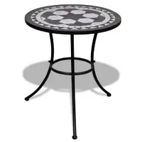 vidaXL Masă de bistro, alb și negru, 60 cm, mozaic