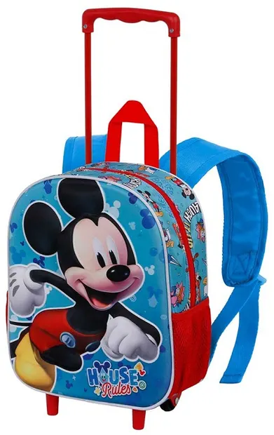 Ghiozdan pentru gradiniță cu roți Karactermania Mickey - House, 3D