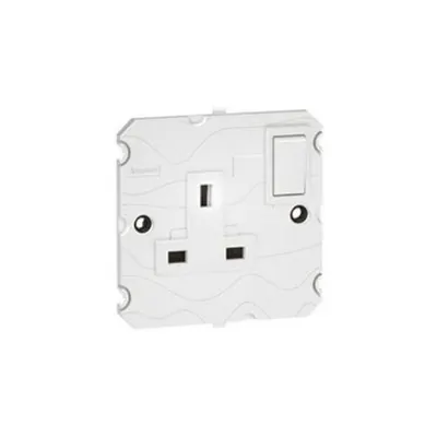 doi poli priza Arteor - BS 1363:2 - 13 A- 2P+E switched - 1-module - alb