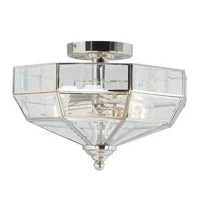 Plafoniera Old Park 2 Light Semi-Flush – Polished Nickel