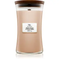Woodwick Vanilla & Sea Salt lumânare parfumată cu fitil din lemn 609.5 g
