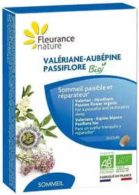 Valeriană, passiflora și păducel bio, 60 comprimate, Fleurance Nature