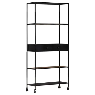 vidaXL Bibliotecă, 80x35x180 cm, lemn mango nefinisat & fier