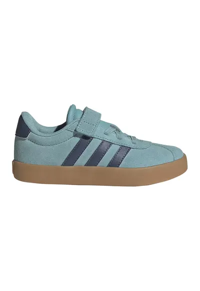 Pantofi sport VL Court 3.0 de piele intoarsa cu velcro - Albastru aquamarin/Bleumarin