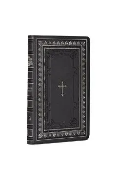 KJV Holy Bible Standard Size Faux Leather Red Letter Edition - Thumb Index & Ribbon Marker, King James Version, Black/Gold Cross