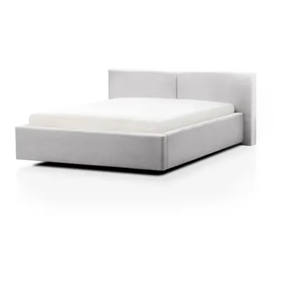 Pat matrimonial gri deschis tapițat fără somieră 140x200 cm Cube – Meise Möbel