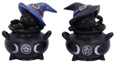 Set de statuete Nemesis Now Adult: Gothic - Hubble and Bubble, 8 cm