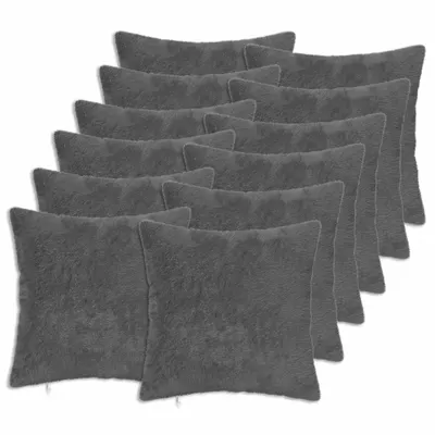 vidaXL Husă pentru pernă 12 buc. HEERLEN Gri închis 45 x 45 cm