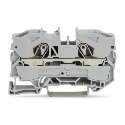 2-conductor through terminal block; 10 mm²; suitable for Ex e II applications; side and center marking; for DIN-rail 35 x 15 and 35 x 7.5; Push-in CAGE CLAMP®; 10,00 mm²; gray