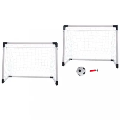 Set Poarta de fotbal pentru copii, Ikonka, 2 in 1 cu Minge si Pompa incluse, dimensiune 185 x 120 x 70 cm