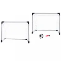Set Poarta de fotbal pentru copii, Ikonka, 2 in 1 cu Minge si Pompa incluse, dimensiune 185 x 120 x 70 cm