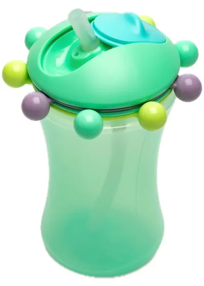 Sticlă cu pai Melii - Verde, 340 ml