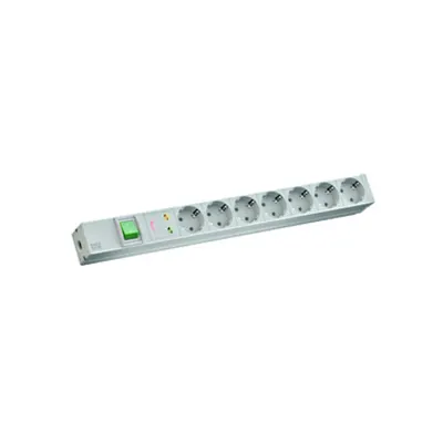 PDU19'' 7xSchuko, 2 m fisa Schuko, AL, intr.,prot.