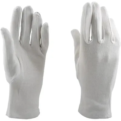 Set 3 x Manusi Prima Tricotate Interlock din Bumbac, Albe, Marimea M