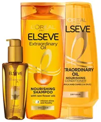 L'Oréal Elseve Set Extraordinary - Șampon, Balsam și Ulei de păr, 250 + 200 + 100 ml