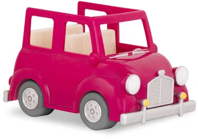 Jucarie pentru copii Battat Li'l Woodzeez - Masina, roz, cu valiza