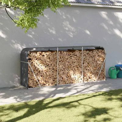 vidaXL Suport pentru lemne, antracit, 234x45x100 cm, oțel galvanizat