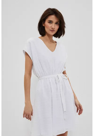 Rochie din tesatura plumeti - Alb