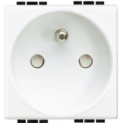 Priza 2P+T standard LiVing Light - Conexiune cu surub - Alb - 2 module